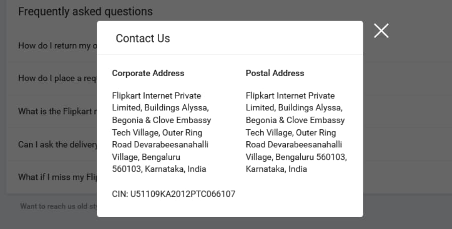 flipkart corporate address