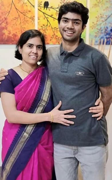 shanthi with her son